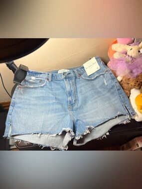 Abercrombie NWT Mom Short High Rise Denim Shorts - Light Blue - Size 32